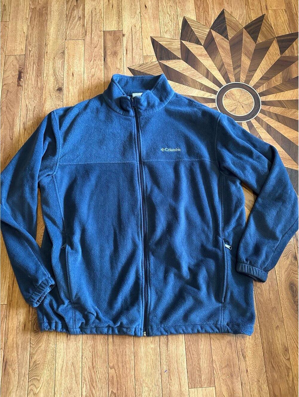 Columbia Mens Zip Up Fleece Jacket Size 3XLT Navy